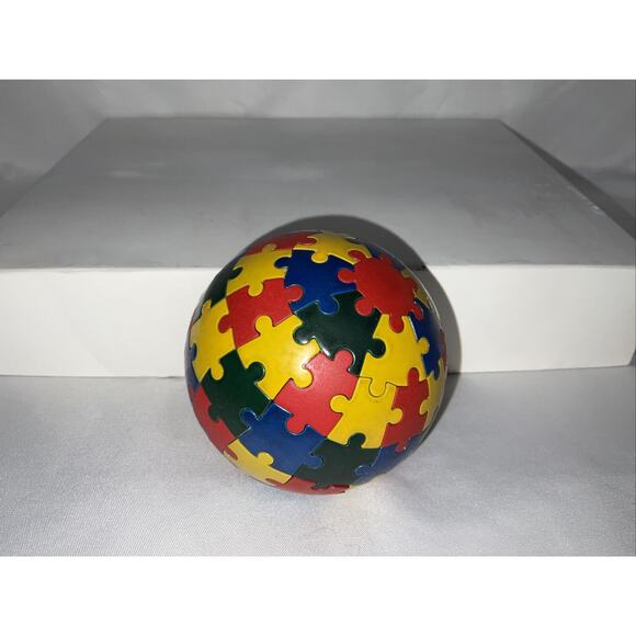 MAGNETIC MULTICOLOR Stainless Steel GLOBE JIGSAW PUZZLE Desk World Paper Weight - Picture 4 of 11